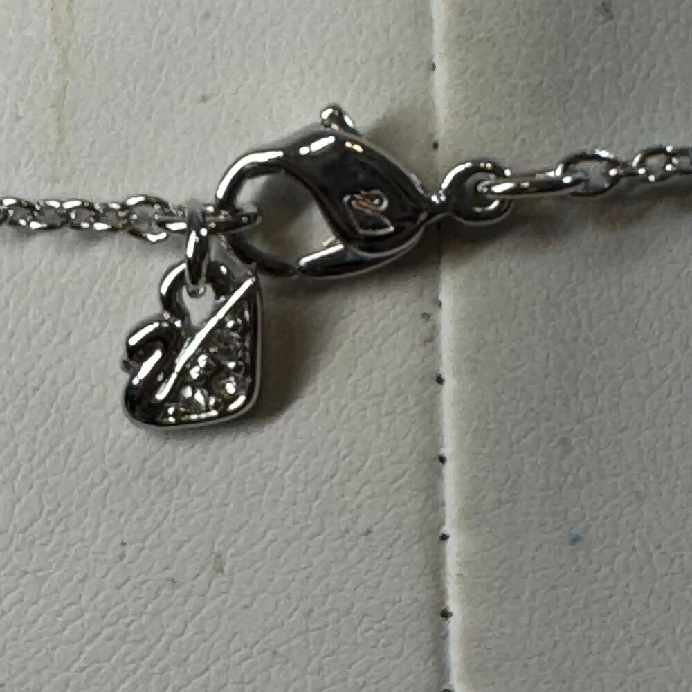 Modern Statement Women's Silver Crystal Studded Teardrop Necklace - Picture 7 of 8